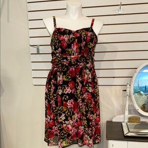 Torrid Floral Black and Red Dress